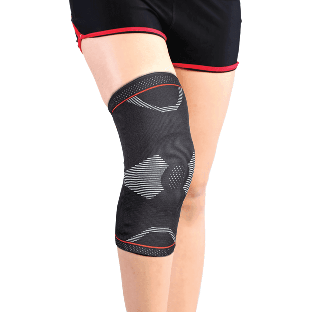 Patella & Ligament Assisted Knee Support with Silicone Pressure Pad | Provides optimum compression and support for Knee pain relief | Color - Black (Single Piece)