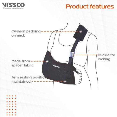 Arm Sling | Support Arm/Elbow Fracture | Prevents Shoulder Dislocation (Black)