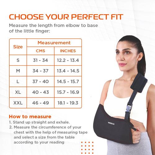 Arm Sling | Support Arm/Elbow Fracture | Prevents Shoulder Dislocation (Black)