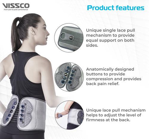 Flexi Lacepull LS Belt (Moderate Support)|Provides Support to the Lower Back |  With Lace Pull Mechanism (Grey)
