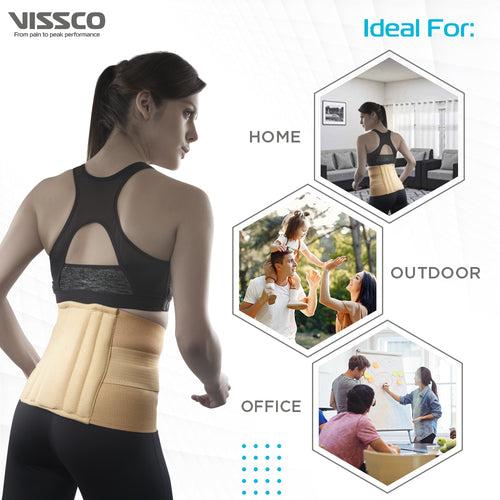 Sacro Lumbar Belt 10" Back Double Strap | Supports the Lower back | Corrects Posture & Relieves Back Pain (Beige)