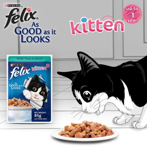 Purina Felix Kitten Tuna In Jelly 85g (12x85g) Pack Of 12