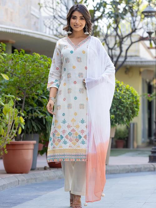 Meadow Whisper: Cotton Kurta Set