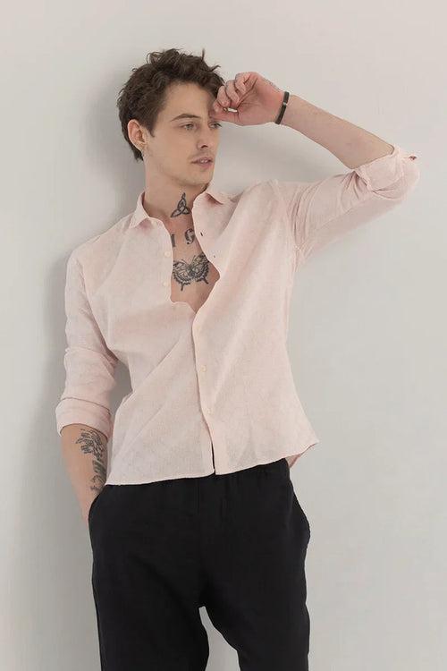 Pink Self Design Shirt