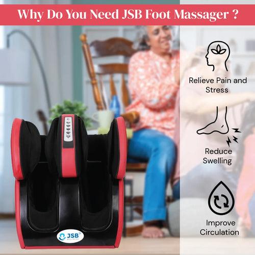 Foot and Calf Massager Machine Shiatsu Leg Massager for Pain Relief in Calf, Foot, Knee, Thighs with Heating, Roller & Airbag Massage JSB HF111