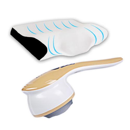 Neck Pain Relief Products Combo : Cervical Pillow & Handheld Massager