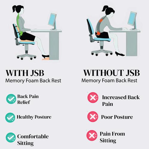 Back Pain Relief Products Combo : Back Rest and Lumbar Support Belt