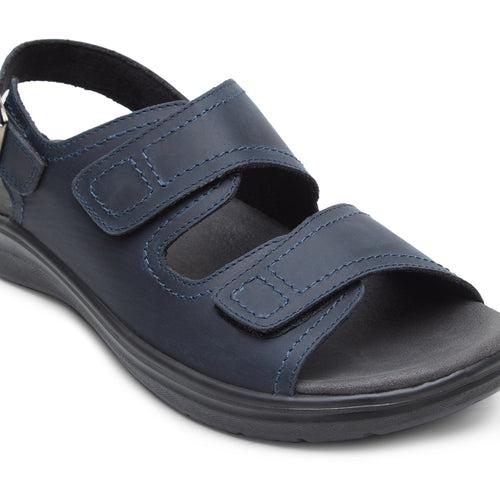 Boston EB-01 Men Navy Leather Sandals