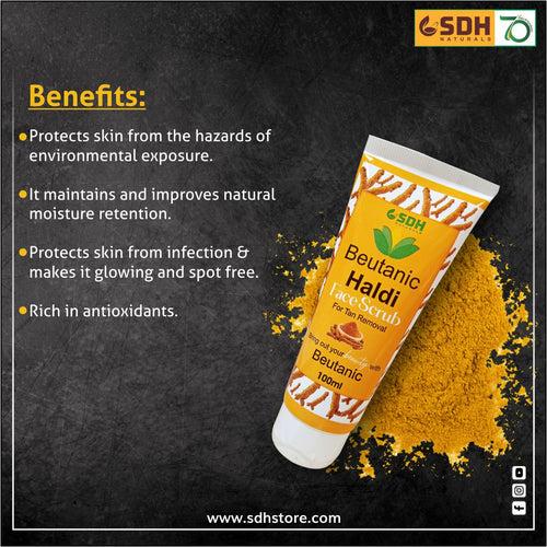 Beutanic Haldi Face Scrub for Tan Removal