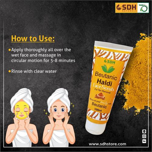 Beutanic Haldi Face Scrub for Tan Removal