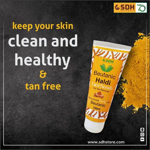 Beutanic Haldi Face Scrub for Tan Removal