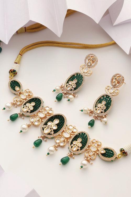 Soma Emerald Polki Choker Set