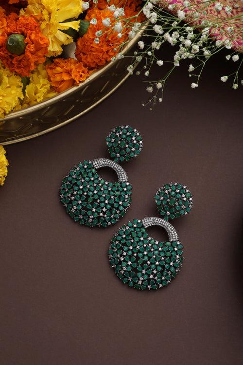 Alondra Emerald Zirconia Dangler Earrings