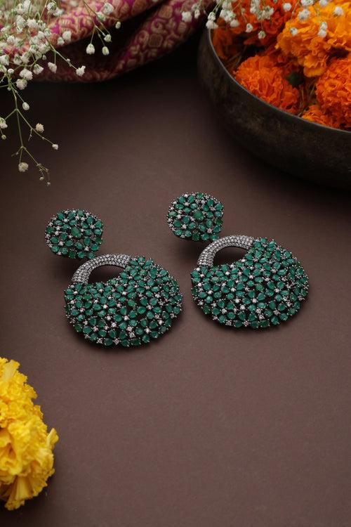 Alondra Emerald Zirconia Dangler Earrings