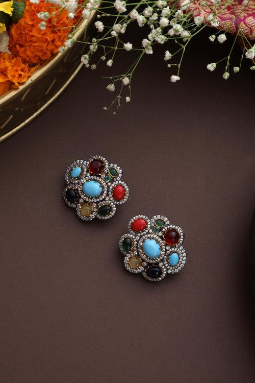 Arlo Multicolour Zirconia Stud Earrings