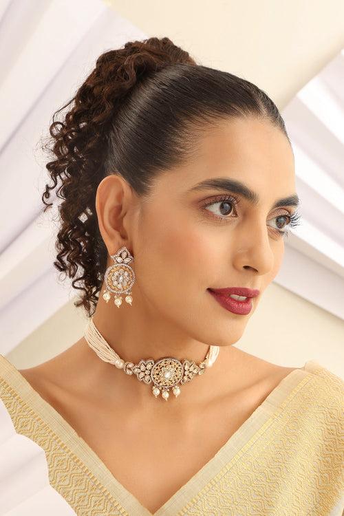 Vidushi White Polki Choker Set