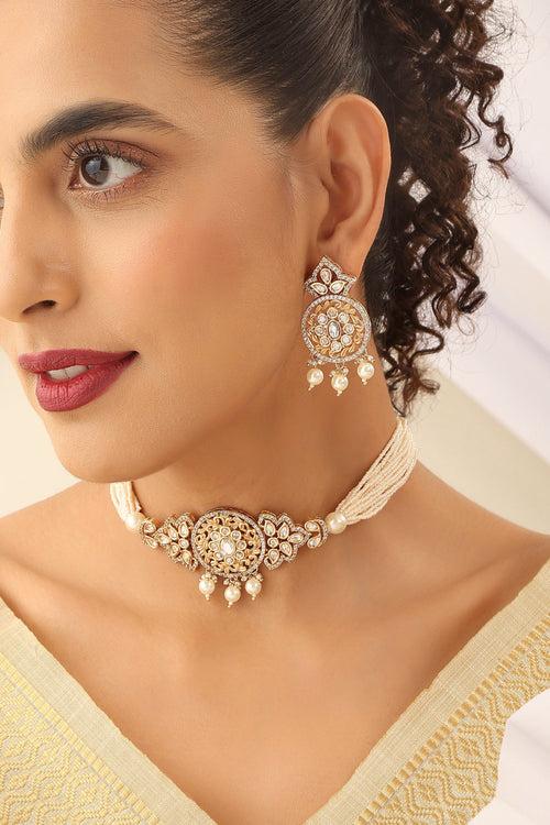 Vidushi White Polki Choker Set