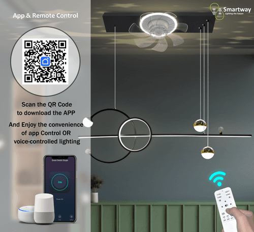 Omelia LED Smart Voice Assist Fan Chandelier