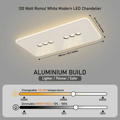 Romul White Smart Modern LED Chandelier