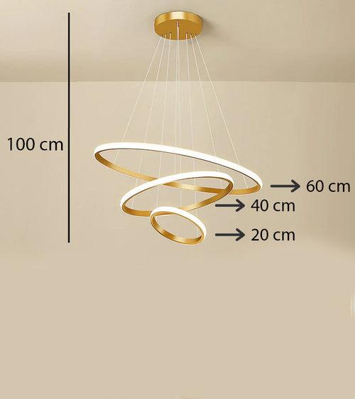 Three Ring GOLD LED Smart Voice Assist Chandelier