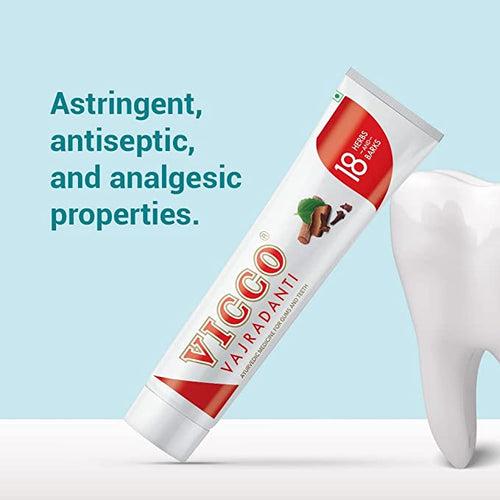 Vicco Vajradanti Toothpaste  - Regular200g & Saunf Flavour 200g (pack of 4)