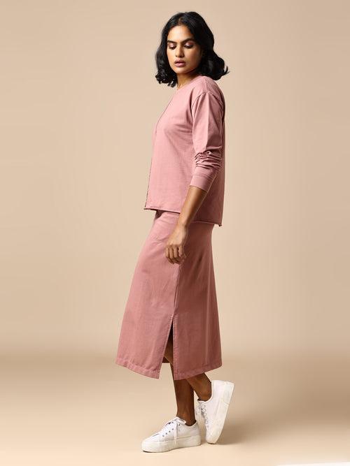 FRENCH TERRY SWEATSHIRT & PENCIL SKIRT CO-ORD SET