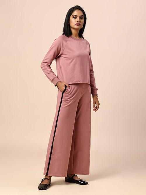 FRENCH TERRY SWEATSHIRT & WIDE LEG CO-ORD SET