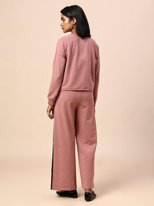 FRENCH TERRY SWEATSHIRT & WIDE LEG CO-ORD SET