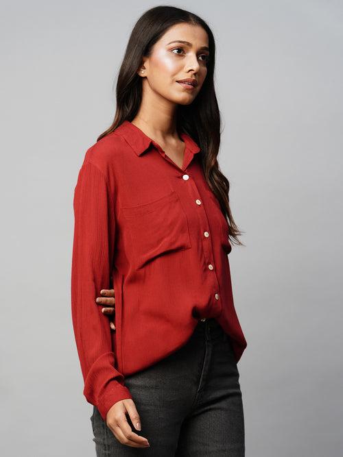 Crinkle Rayon Shirt