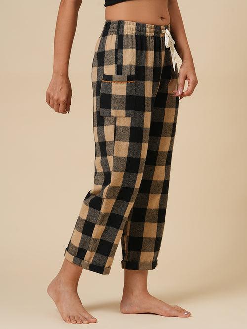 CHECKERED BRUSHED TWILL CARGO PJ'S