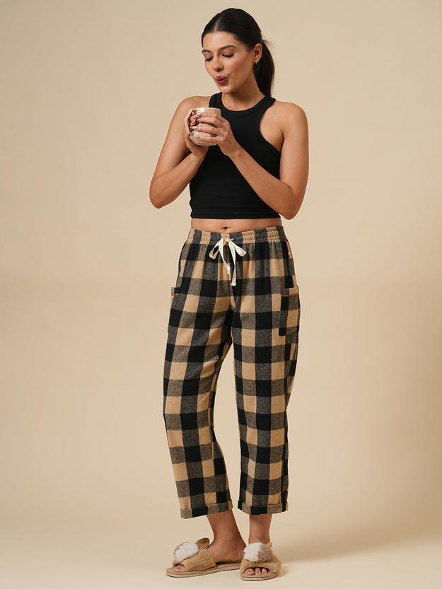 CHECKERED BRUSHED TWILL CARGO PJ'S