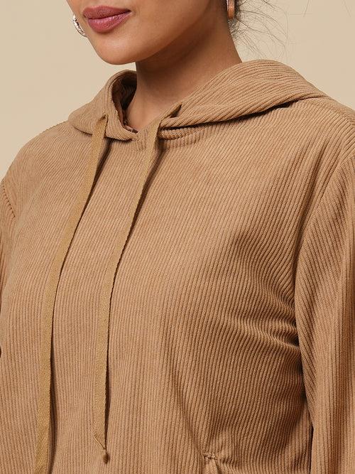 CORDUROY SWEATSHIRT W/ HOODIE