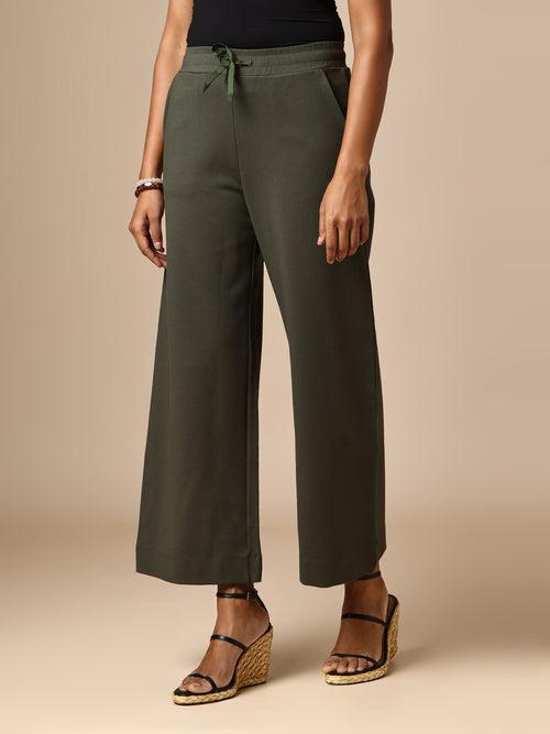 HEAVY KNIT WIDE LEG PULL ON LOUNGE PANTS