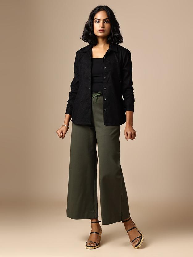 HEAVY KNIT WIDE LEG PULL ON LOUNGE PANTS