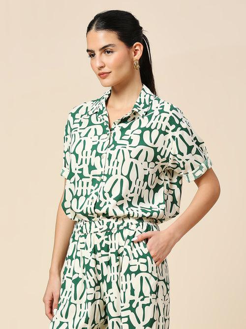 OVERBLOWN CACTUS PRINTED MODAL SHORT SLEEVE SHIRT