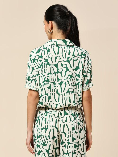 OVERBLOWN CACTUS PRINTED MODAL SHORT SLEEVE SHIRT