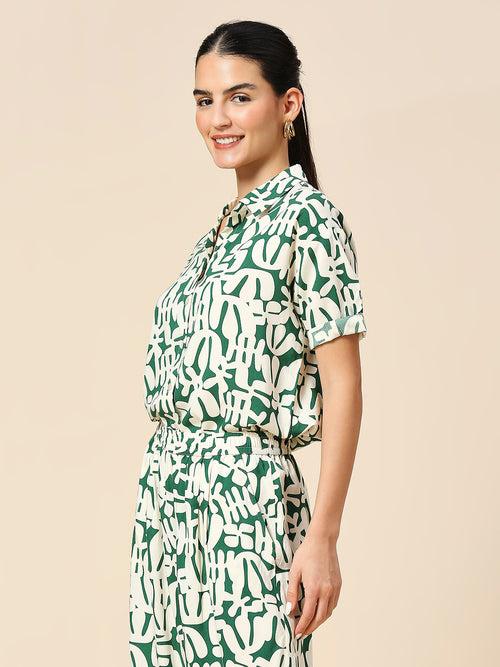 OVERBLOWN CACTUS PRINTED MODAL SHORT SLEEVE SHIRT