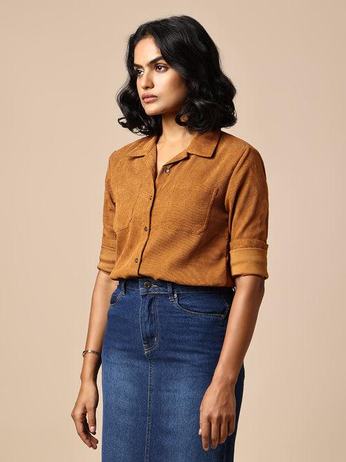 CORDUROY PATCH POCKET SHIRT