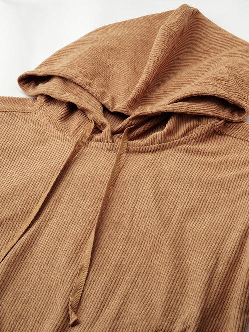 CORDUROY SWEATSHIRT W/ HOODIE