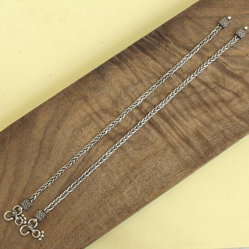 925 Silver Anklet Pair