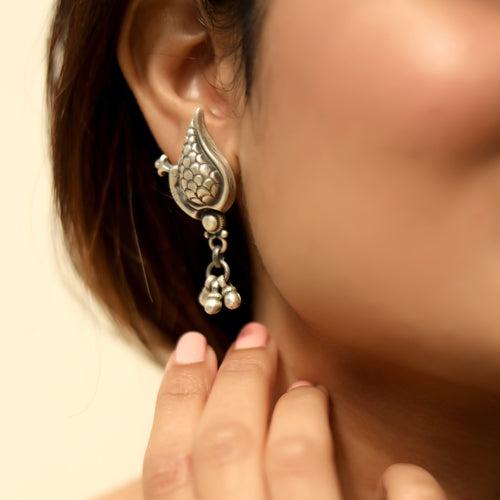 925 Silver Earring in Peacock Motif