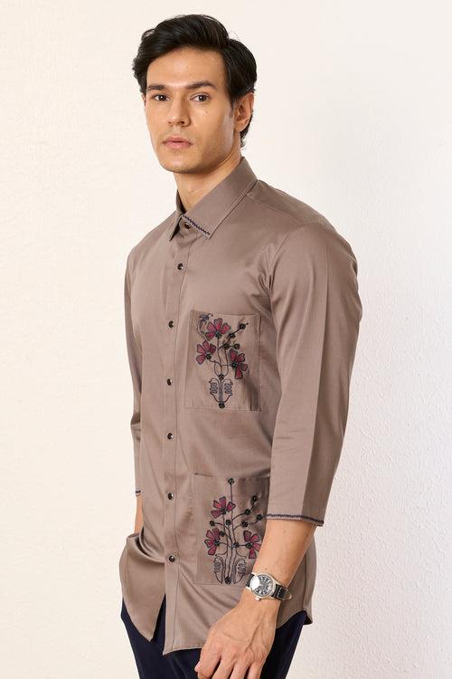 Champagne Satin Van Gogh Shirt