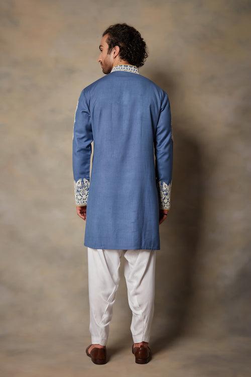 Blue Embroidered Kurta