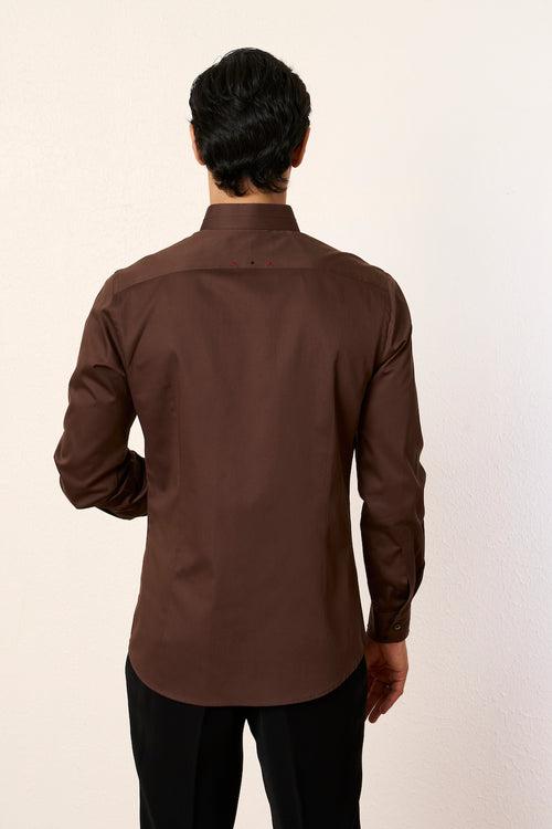 Brown Star Threadwork Shirt