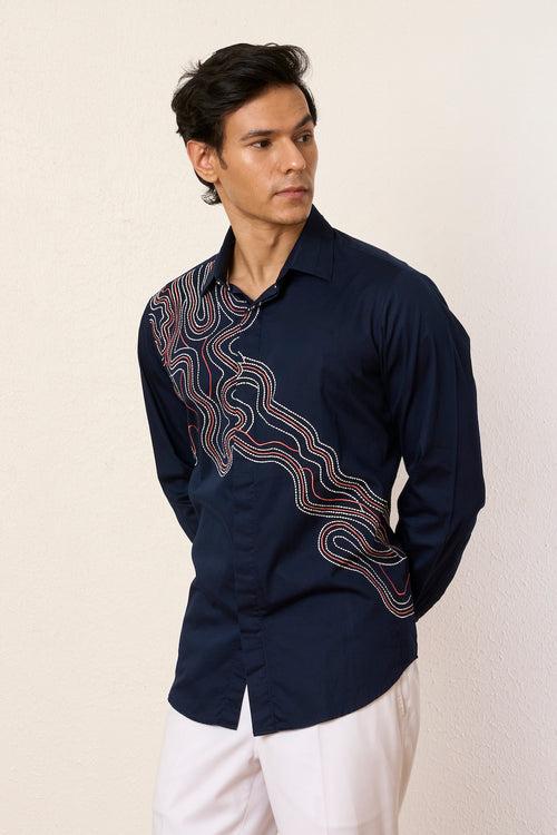 Blue Organic Yoke Shirt