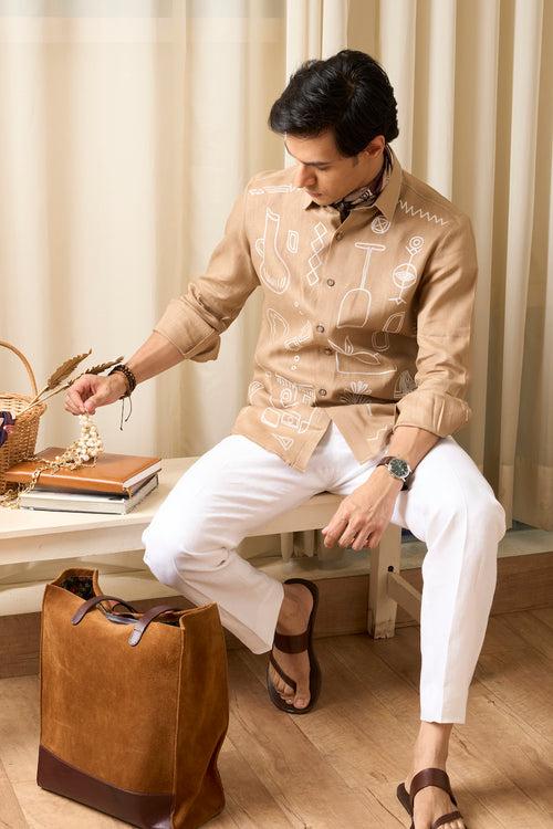 Beige Quirky Contemporary Shirt