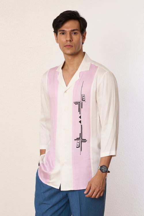 White Panelled Switch Shirt