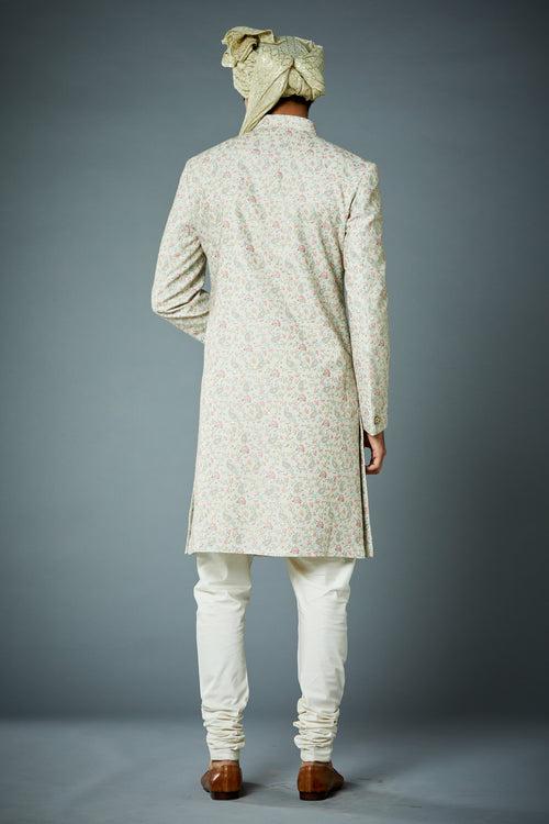 FLORAL EMBROIDERED SHERWANI SET