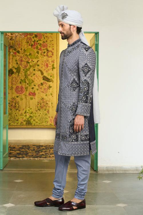 Neeli Booti Sherwani Set