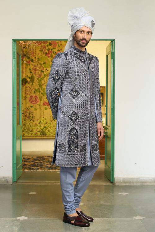 Neeli Booti Sherwani Set